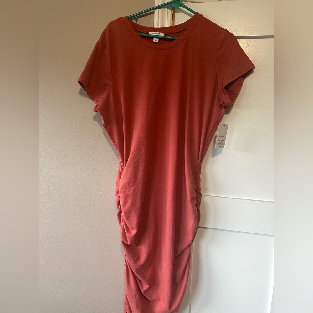Nine West Coral Ruched Dress